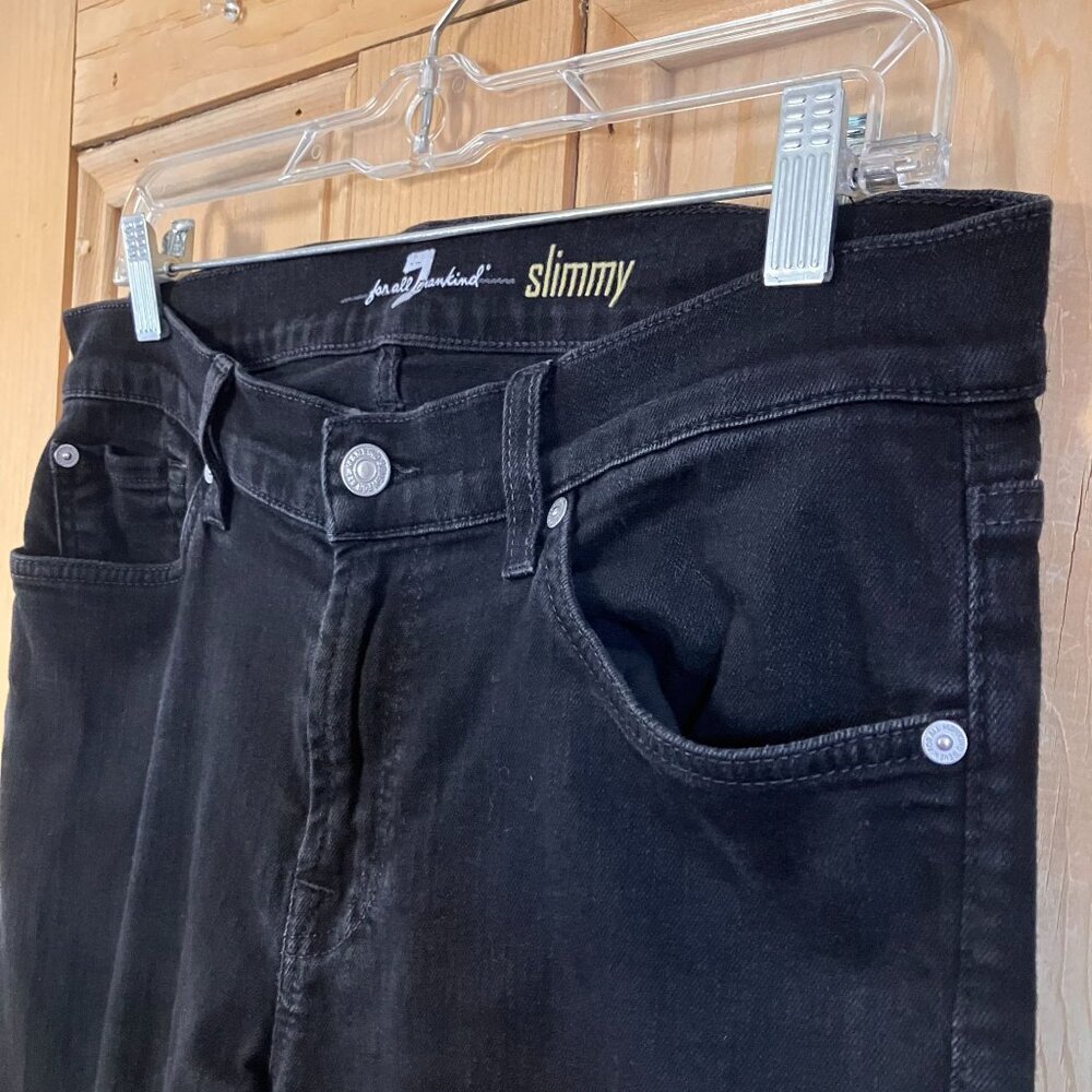 S7 For All Mankind Mens Vintage Y2K Slimmy S7 Jeans Size 34x32 Black Dark AN EXC - Picture 4 of 12